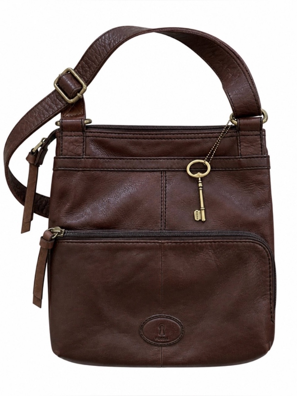 Fossil Morgan Traveler Brown Leather Crossbody